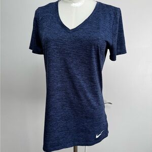 Nike Women's Heathered Navy V-Neck Tee